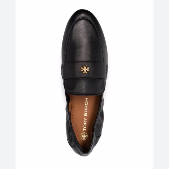 Tory Burch Black Leather Slip-On Loafers - Picture 1 of 8